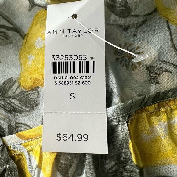 NWT Ann Taylor Factory Woman’s Lemon Sleeveless Ruffled Pullover Top- Size S - Picture 5 of 12